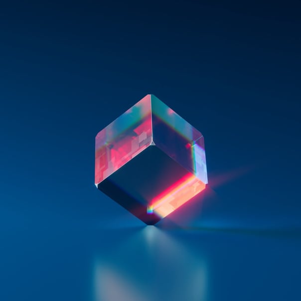 image of a cube on one side